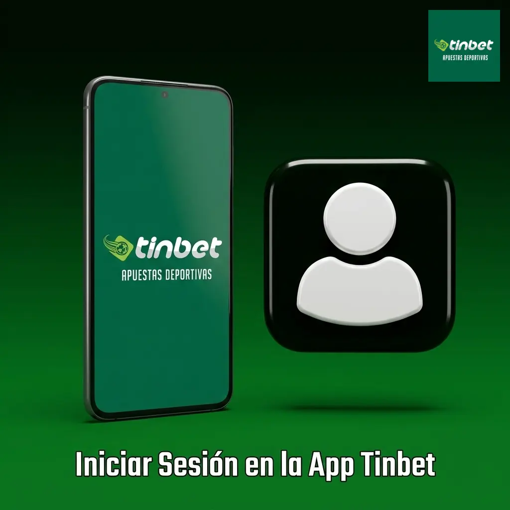 Pantalla de inicio de sesión en la app Tinbet con opciones de contraseña y autenticación biométrica